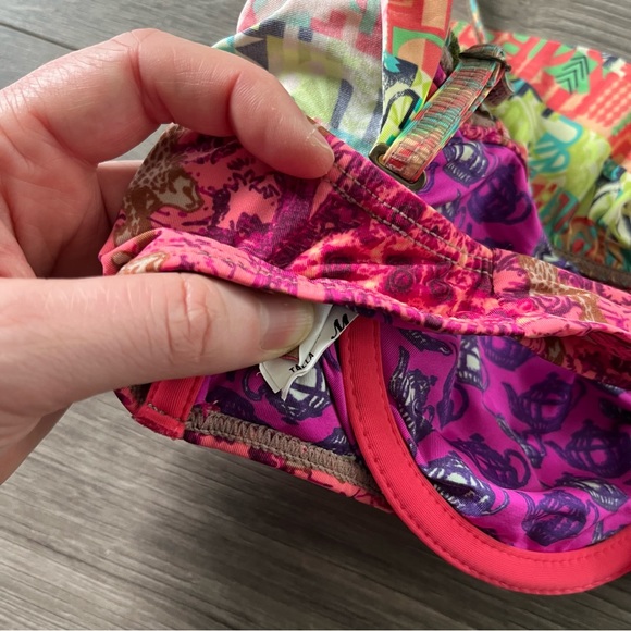Maaji Bikini Top Womens Medium Adjustable Straps Geometric Floral Print - Picture 4 of 5